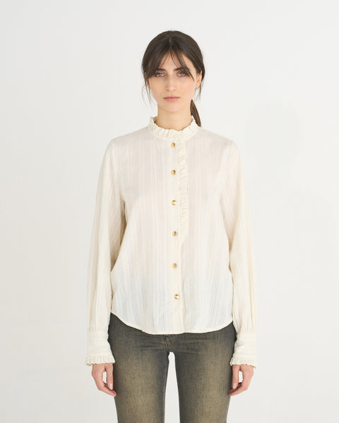 CAMICIA MINI RUFFLE OVER COTONE