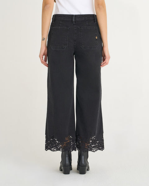 JEANS MARY LACE CROPPED DENIM
