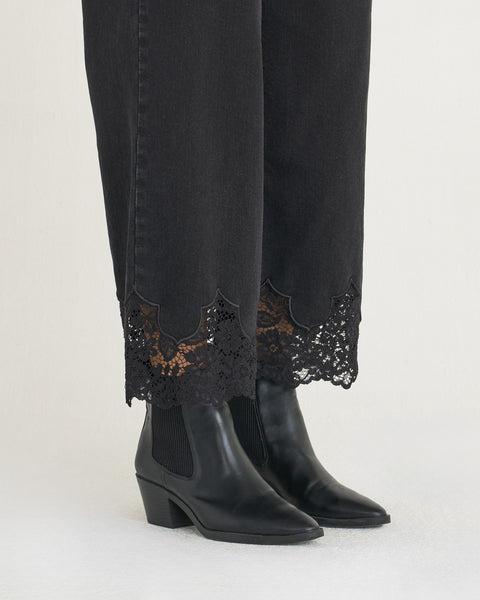 JEANS MARY LACE CROPPED DENIM