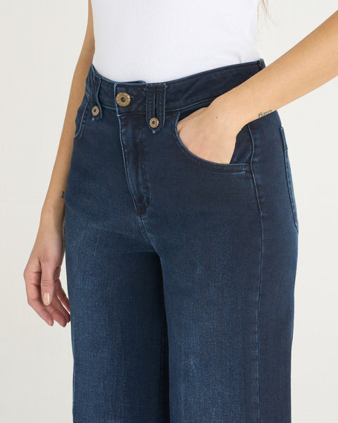 JEANS HOOD WIDE LEG DENIM STRETCH