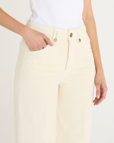 JEANS HOOD WIDE LEG VELLUTO