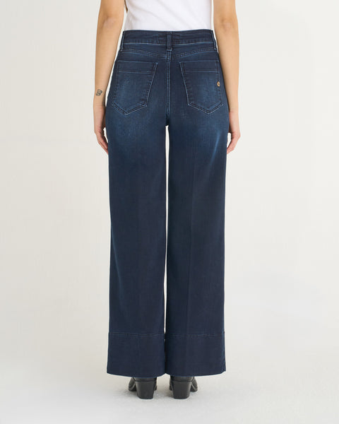 JEANS HOOD WIDE LEG DENIM STRETCH