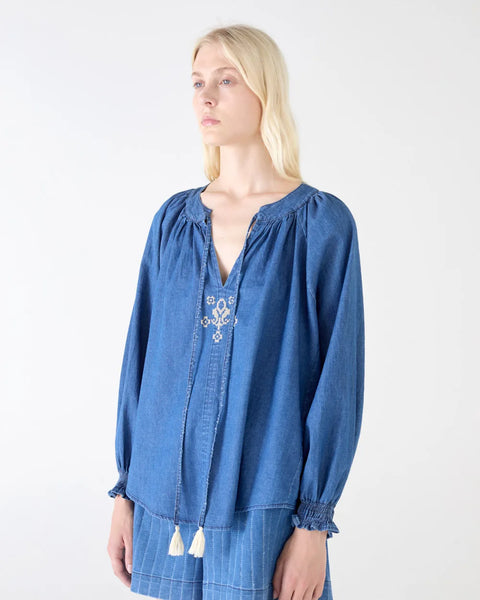 BLUSA MOUSSE REGULAR CHAMBRAY STRETCH