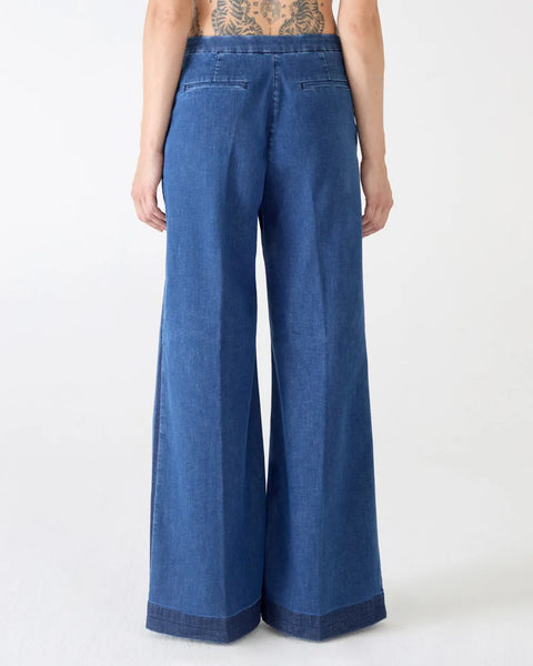 JEANS FLAIRE SMOCKING DENIM SILK STRETCH