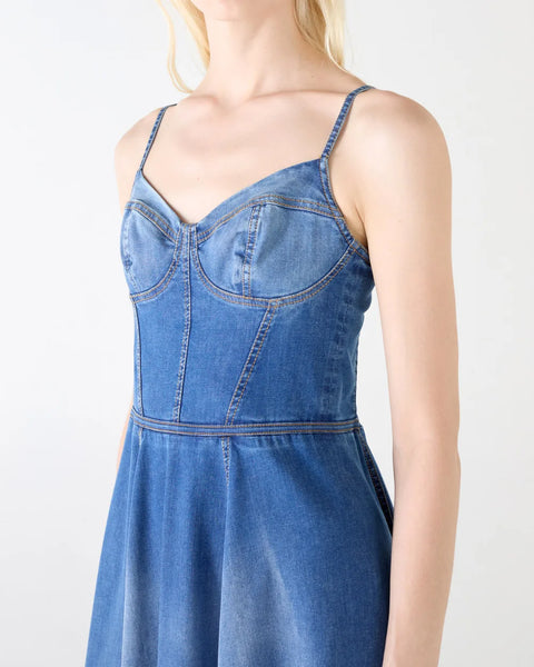 ABITO BUSTIER REGULAR DENIM STRETCH