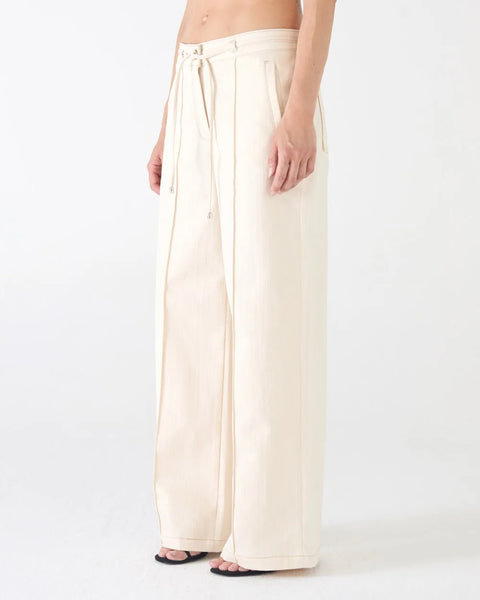 PANTALONE FLAVIA WIDE LEG MALFILE ECRU