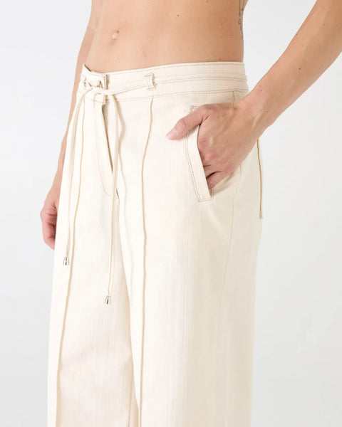 PANTALONE FLAVIA WIDE LEG MALFILE ECRU