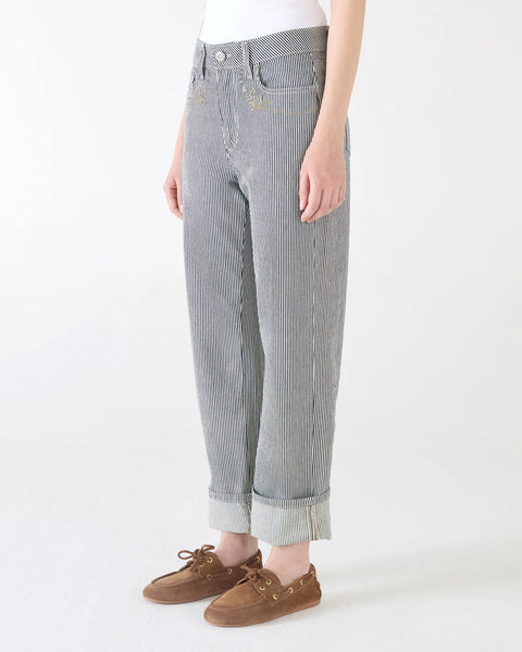 PANTALONE ROLL WIDE LEG BASTONCINO STRETCH