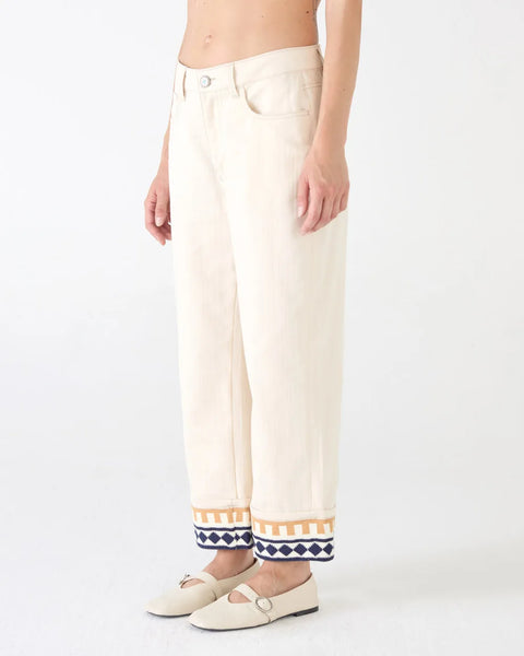 PANTALONE SOPHIE CROPPED MALFILE ECRU