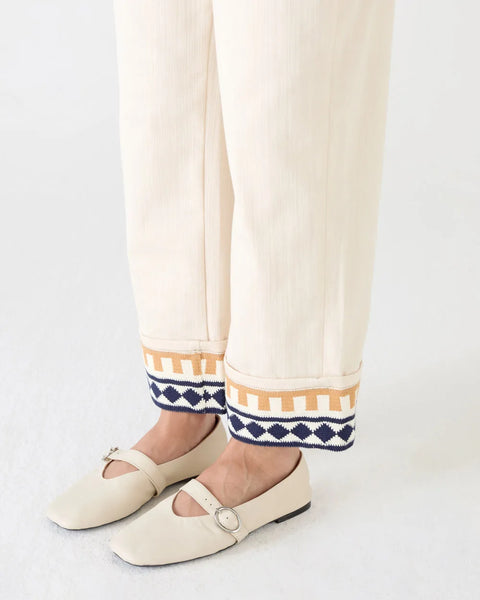 PANTALONE SOPHIE CROPPED MALFILE ECRU