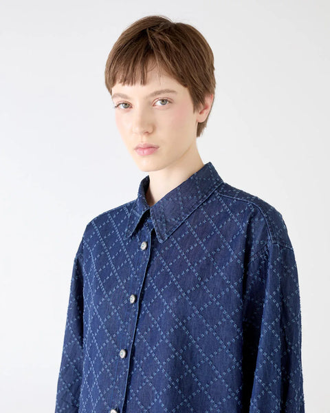 CAMICIA ERRE OVER CHAMBRAY MATELASSE